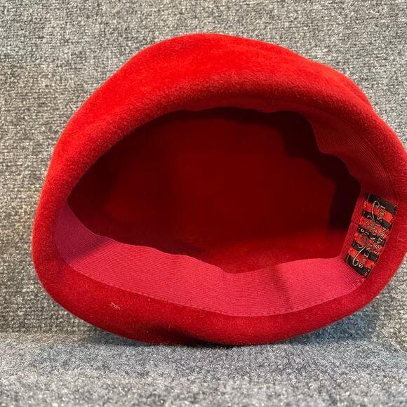 Salmagundi Boston Boutique Red Wool Beret Classic French Fashion Size 57 main image 7